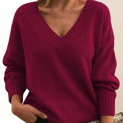 Women's casual basic v-neck sweater