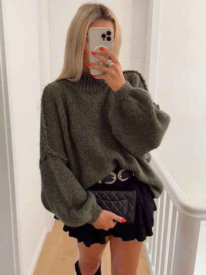 Women oversized knitted sweater