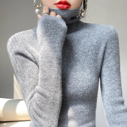 Women's casual turtleneck pullover sweater