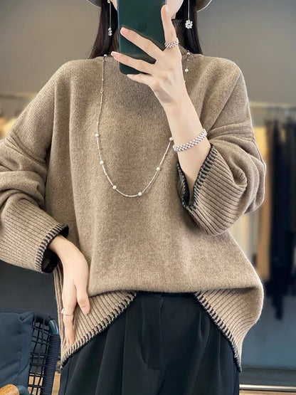 Women's autumn/winter turtleneck pullover loose knit tops