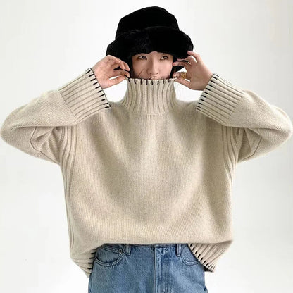 Women's autumn/winter turtleneck pullover loose knit tops