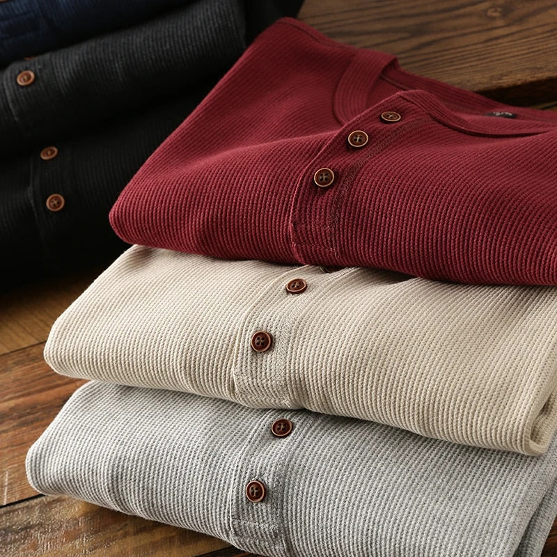 Hype Waffle Knit Henley Shirt