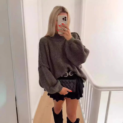 Women's casual  oversized knitted winter jumper