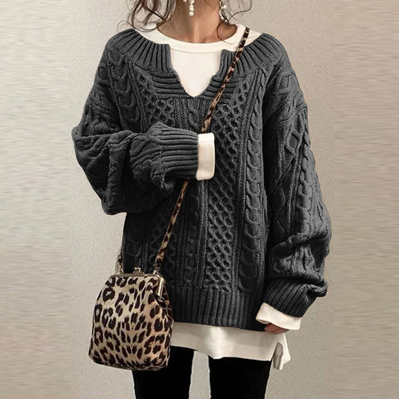 Cozy knitted winter sweater for woman