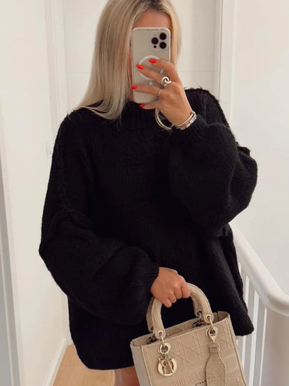 Women oversized knitted sweater