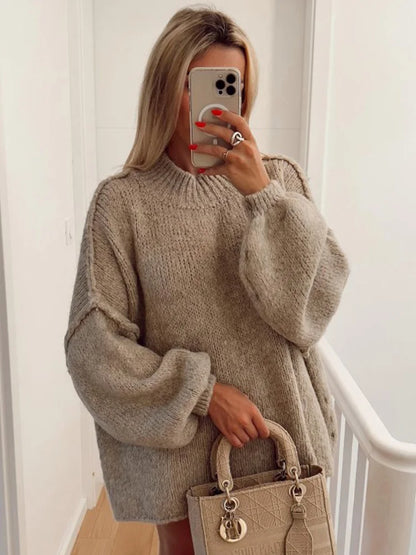 Women oversized knitted sweater