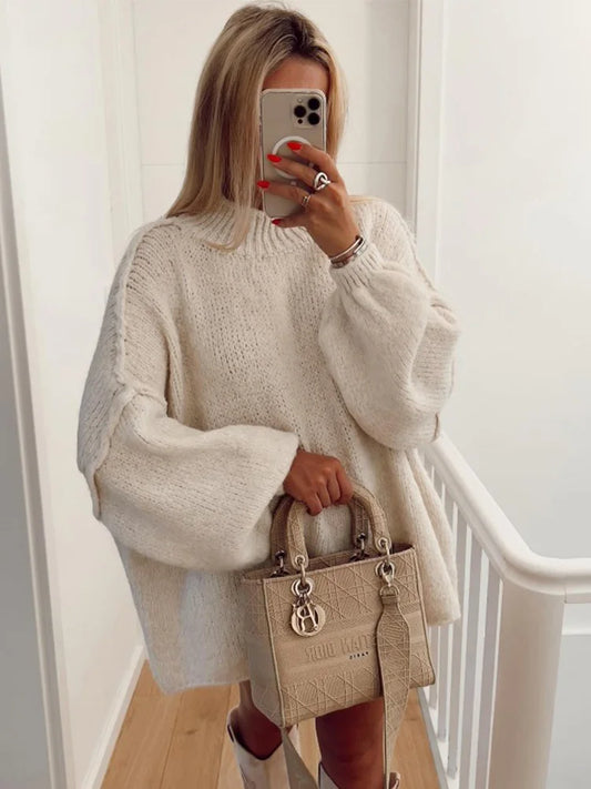 Women oversized knitted sweater