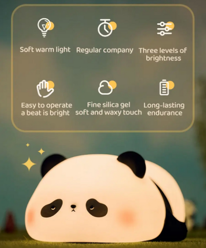 Süßes Panda-Nachtlicht, LED, matschig, Tap-Tap-Lampe