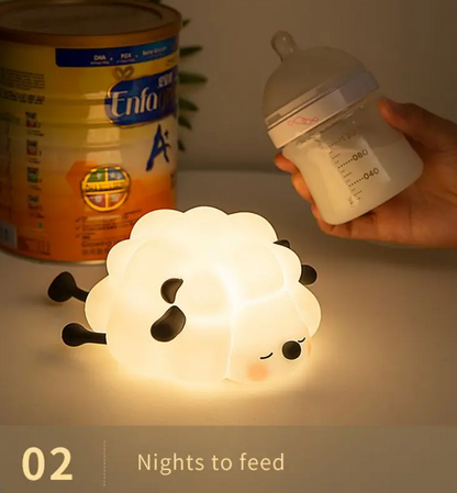 LED-Squishy-Tap-Tap-Nachtlichtlampe mit Schafmotiv