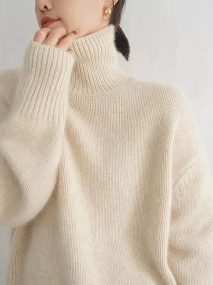 Cristina - women's winter loose turtleneck cashmere knit sweater