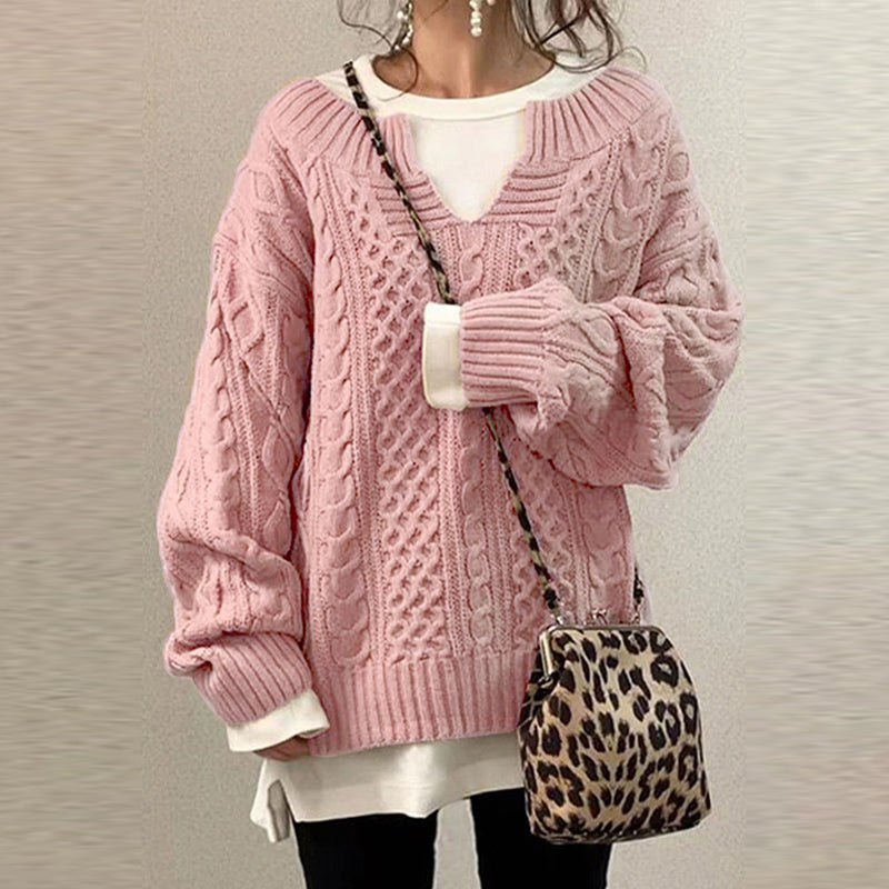 Cozy knitted winter sweater for woman