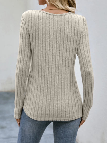 Women's autumn winter long-sleeve round neck pullover top