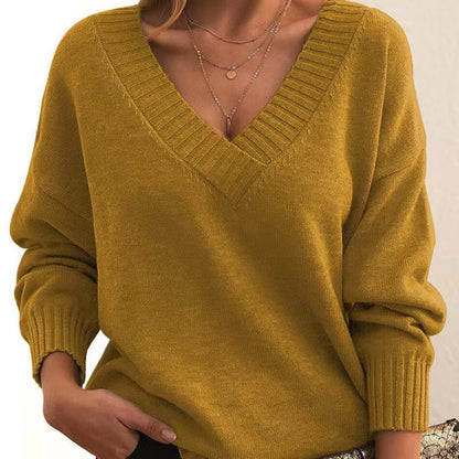 Women's casual basic v-neck sweater