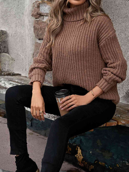 Orna - turtleneck rib-knit sweater top