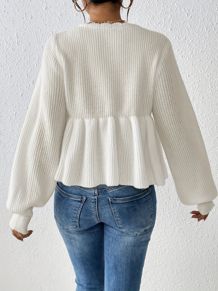 White knitted sweater for women