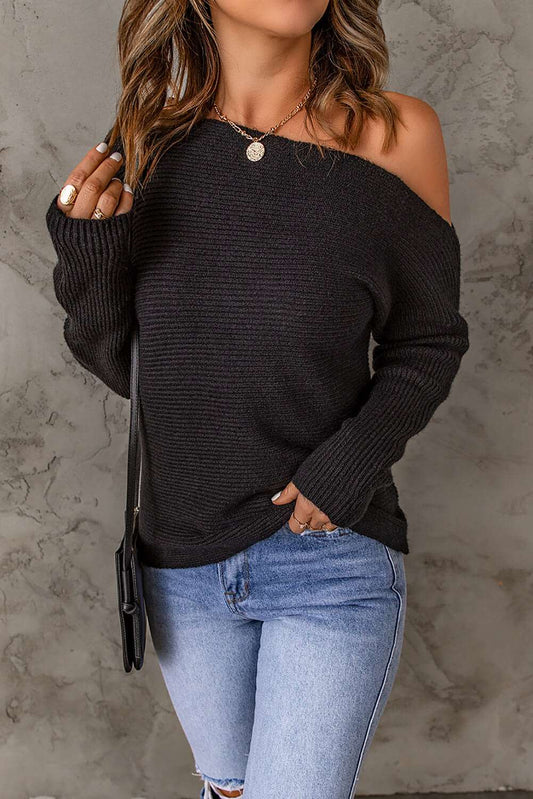 Upah - horizontal one-shoulder sweater top