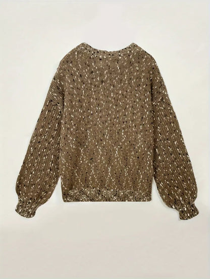 Women's casual round neck knitted sweater