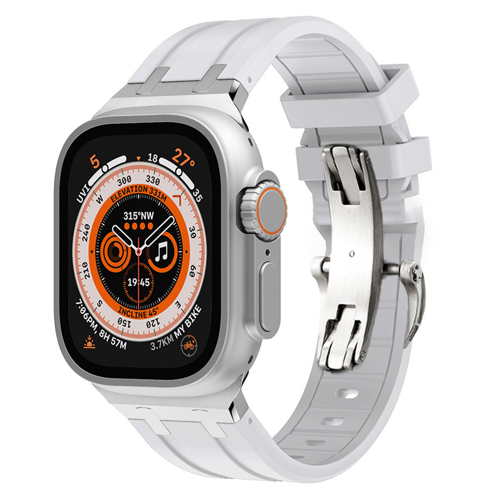 NEW AP Thick Silicone Band With Titanium Adapter For Apple Watch