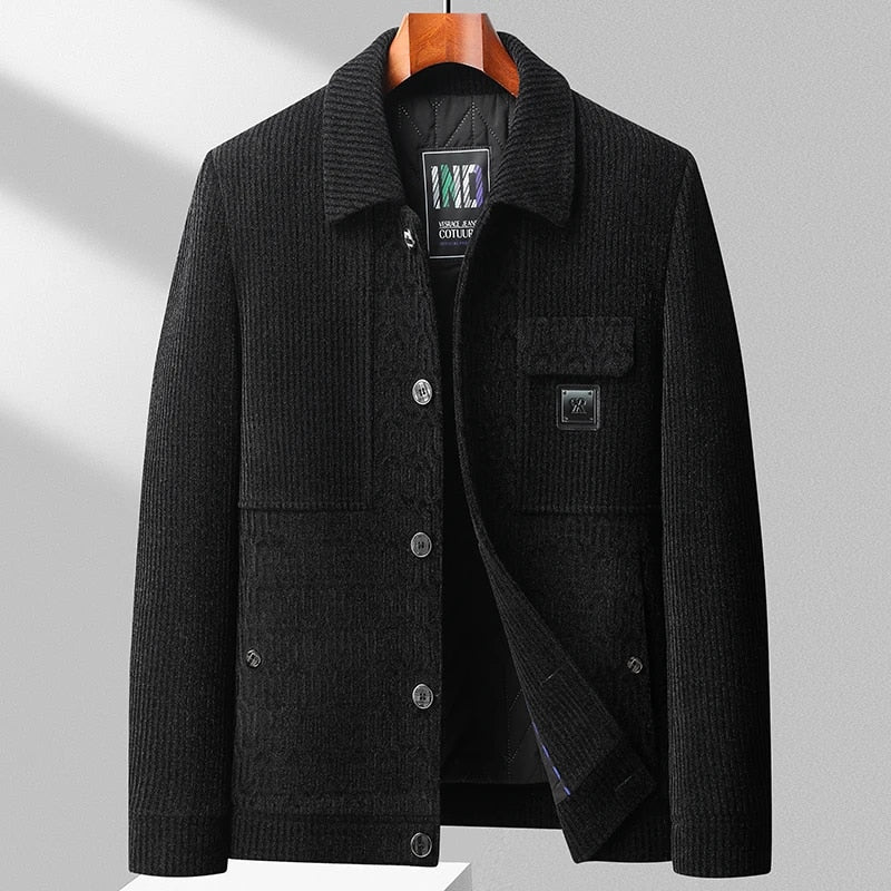 Romano Herringbone Corduroy Wool Jacket