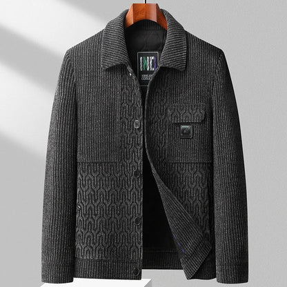 Romano Herringbone Corduroy Wool Jacket