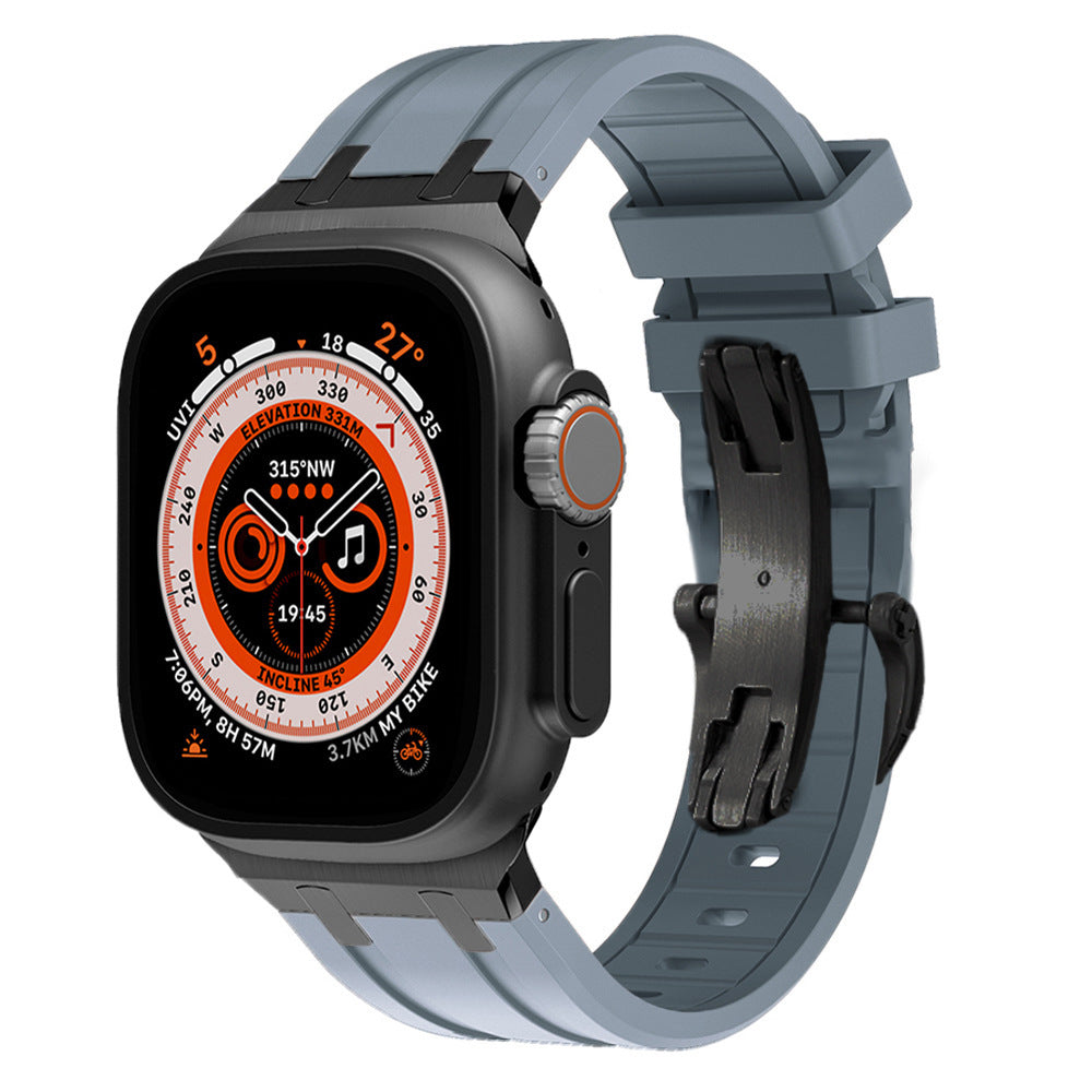 NEW AP Thick Silicone Band With Titanium Adapter For Apple Watch