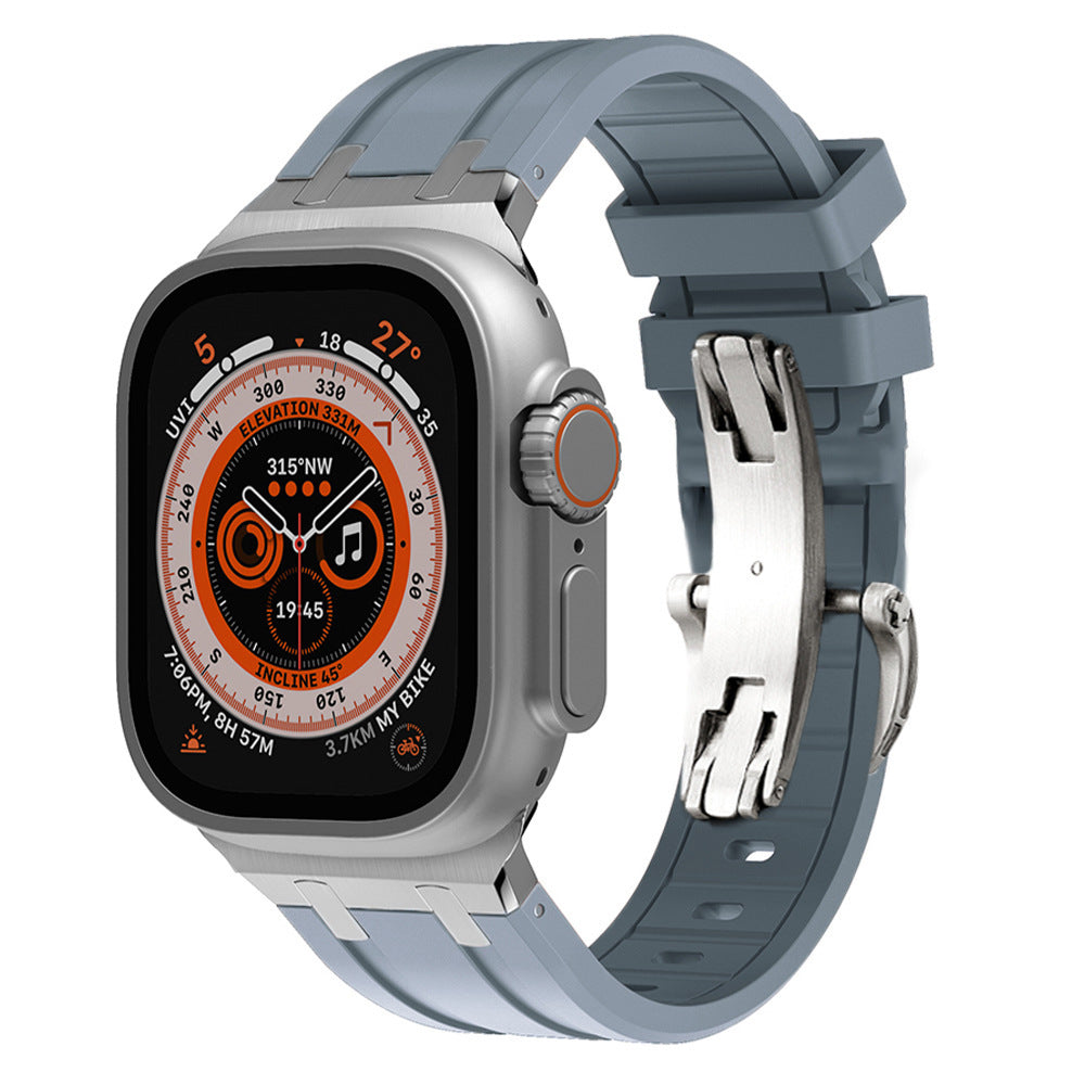 NEW AP Thick Silicone Band With Titanium Adapter For Apple Watch