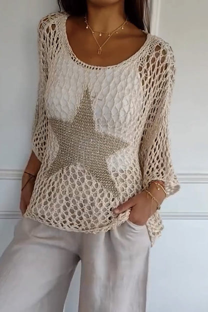 Linn - Elegant Knitted Star Sweater