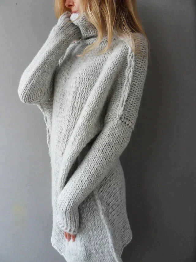 Alexis - Gray oversized turtleneck sweater