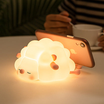 LED-Squishy-Tap-Tap-Nachtlichtlampe mit Schafmotiv